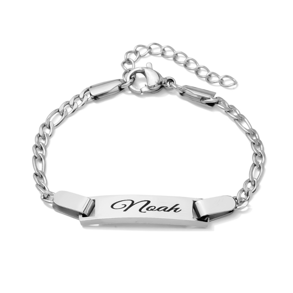 Personalized Baby Name Bracelet with Birthstone – Non Tarnish - Double-Sided Engraving – Stainless Steel PVD 18k Gold Platted or Silver – Adjustable Size for Babies/Toddlers/Kids - Jexiva