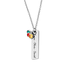 Personalized Birthstone Name Necklace – Custom Engraved Stainless Steel Pendant with 1 to 6 Name Bars – Gold & gold PVD Plated – Non-Tarnish – Gift for Her, Mom, Dad – Adjustable Chain - Jexiva