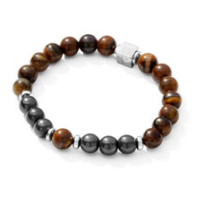 Unisex Stretch Bracelet - Lava & Hematite Natural Stone - Grounding, Balance, Chakra Activation, Protection, Luck, Meditation & Creativity - 8mm Beads - With a Luxury Gift Box