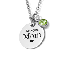 Personalized Birthstone Name Necklace for Women – Custom PVD Gold Plated, Silver Stainless Steel Pendant - Non Tarnish – Engraved Disc Charm Jewelry – Gift for Mom, Grandma, Birthday & Mother's Day - Jexiva