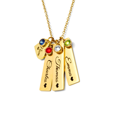 Personalized Engraved Bar & Heart Charm Necklace – Custom Name Jewelry for Women – Stainless Steel – PVD Gold Plated Tarnish-Resistant – Gift for Mom, Wife, Daughter – Birthday, Mother’s Day - Jexiva