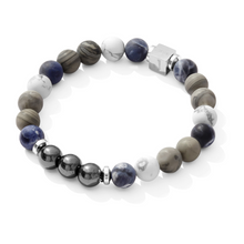 Unisex Stretch Bracelet - Lava & Hematite Natural Stone - Grounding, Balance, Chakra Activation, Protection, Luck, Meditation & Creativity - 8mm Beads - With a Luxury Gift Box