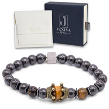 Unisex Stretch Bracelet - Lava & Hematite Natural Stone - Grounding, Balance, Chakra Activation, Protection, Luck, Meditation & Creativity - 8mm Beads - With a Luxury Gift Box