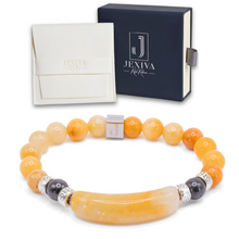Unisex Stretch Bracelet - Lava & Hematite Natural Stone - Grounding, Balance, Chakra Activation, Protection, Luck, Meditation & Creativity - 8mm Beads - With a Luxury Gift Box