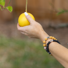 Unisex Stretch Bracelet - Lava & Hematite Natural Stone - Grounding, Balance, Chakra Activation, Protection, Luck, Meditation & Creativity - 8mm Beads - With a Luxury Gift Box