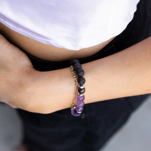 Unisex Stretch Bracelet - Lava & Hematite Natural Stone - Grounding, Balance, Chakra Activation, Protection, Luck, Meditation & Creativity - 8mm Beads - With a Luxury Gift Box