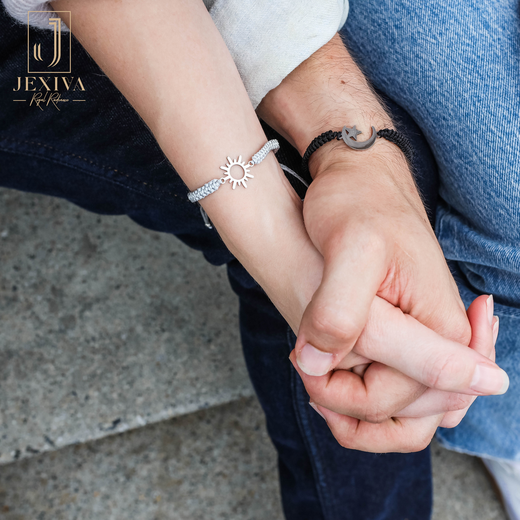 2Pcs Couples Bracelet - Sun & Moon - Stainless Steel - Adjustable 2Pcs Couples Bracelet - Sun & Moon - Stainless Steel - Adjustable