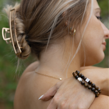 Unisex Stretch Bracelet - Tiger Eye, Hematite Natural Stone - Grounding, Balance, Harmony, Protection, Luck, Meditation & Boosts Creativity - 8mm Beads - With a Luxury Gift Box