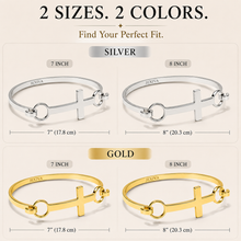 Interchangeable Cuff Bangle Bracelet for Women/Her - Waterproof Non-Tarnish 316L Stainless Steel - Horse Bit, Cross, Infinity & Ankh Charms - Jexiva