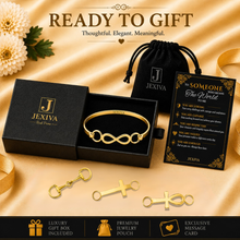 Interchangeable Cuff Bangle Bracelet for Women/Her - Waterproof Non-Tarnish 316L Stainless Steel - Horse Bit, Cross, Infinity & Ankh Charms - Jexiva
