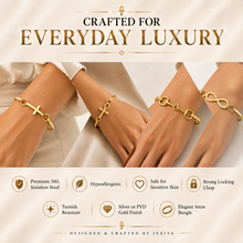 Interchangeable Cuff Bangle Bracelet for Women/Her - Waterproof Non-Tarnish 316L Stainless Steel - Horse Bit, Cross, Infinity & Ankh Charms - Jexiva