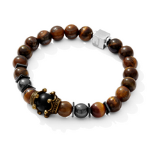 Unisex Stretch Bracelet - Lava & Hematite Natural Stone - Grounding, Balance, Chakra Activation, Protection, Luck, Meditation & Creativity - 8mm Beads - With a Luxury Gift Box