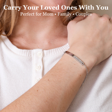 Personalized Name Engraved Bar Bracelet for Women/Men – PVD Plated Stainless Steel – Custom ID Tag – Adjustable Chain – Double Side Engraving – Gift for Birthday, Anniversary - Jexiva