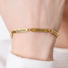 Personalized Paper Clip Name Bracelet for Women/Men – PVD Gold Plated Stainless Steel – Custom Engraved ID Tags (1-4 Name Options) – Adjustable Chain – Engraving – Gift for Her or Him - Jexiva
