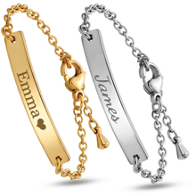Personalized Baby Name ID Bracelet/Anklet – Custom Engraved Stainless Steel Jewelry for Babies, Toddlers & Kids – Gold or Silver – Adjustable Chain – Non Tarnish - Gift for Newborn, Baptism, Birthday - Jexiva