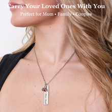 Personalized Birthstone Name Necklace – Custom Engraved Stainless Steel Pendant with 1 to 6 Name Bars – Gold & gold PVD Plated – Non-Tarnish – Gift for Her, Mom, Dad – Adjustable Chain - Jexiva