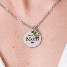 Personalized Birthstone Name Necklace for Women – Custom PVD Gold Plated, Silver Stainless Steel Pendant - Non Tarnish – Engraved Disc Charm Jewelry – Gift for Mom, Grandma, Birthday & Mother's Day - Jexiva