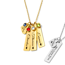 Personalized Engraved Bar & Heart Charm Necklace – Custom Name Jewelry for Women – Stainless Steel – PVD Gold Plated Tarnish-Resistant – Gift for Mom, Wife, Daughter – Birthday, Mother’s Day - Jexiva