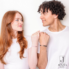 2 Pcs Couples Bracelet Magnetic Healing Stone Stretch Cord Friendship Bracelet for Men & Women
