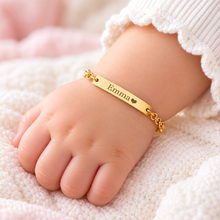 Personalized Baby Name ID Bracelet/Anklet – Custom Engraved Stainless Steel Jewelry for Babies, Toddlers & Kids – Gold or Silver – Adjustable Chain – Non Tarnish - Gift for Newborn, Baptism, Birthday - Jexiva