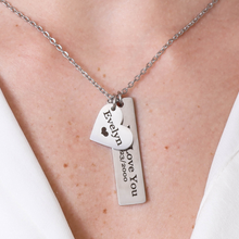 Personalized Engraved Bar & Heart Charm Necklace – Custom Name Jewelry for Women – Stainless Steel – PVD Gold Plated Tarnish-Resistant – Gift for Mom, Wife, Daughter – Birthday, Mother’s Day - Jexiva