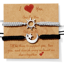 2 Pcs Couples Bracelet Magnetic Healing Stone Stretch Cord Friendship Bracelet for Men & Women