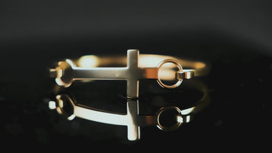 Interchangeable Cuff Bangle Bracelet for Women/Her - Waterproof Non-Tarnish 316L Stainless Steel - Horse Bit, Cross, Infinity & Ankh Charms