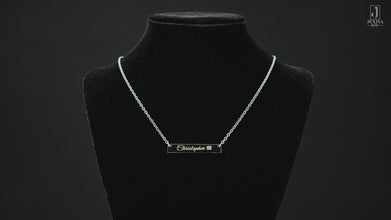 Personalized Engraved Bar & Heart Charm Necklace – Custom Name Jewelry for Women – Stainless Steel – PVD Gold Plated Tarnish-Resistant – Gift for Mom, Wife, Daughter – Birthday, Mother’s Day