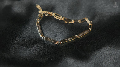 Personalized Name Engraved Bar Bracelet for Women/Men – PVD Plated Stainless Steel – Custom ID Tag – Adjustable Chain – Double Side Engraving – Gift for Birthday, Anniversary