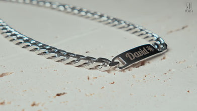 Unisex Personalized Engraved Miami Link ID Bracelet - Custom Names, Date, Coordinates, Symbols - 316L Stainless Steel 7mm Cuban Chain - Double-Sided Engraving - Silver/PVD Gold Plated - 7.5in/8.5in - Casual Anniversary Gift